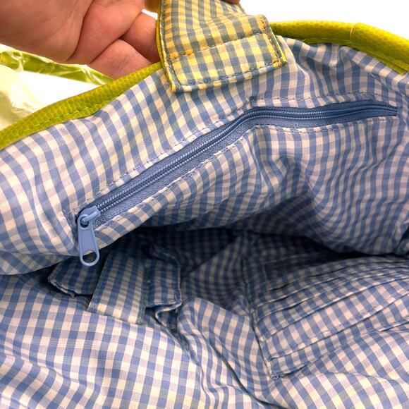 RARE Vintage 70s Womens Handbag Cats Spring Green Floral New Flawed Read Below - Picture 8 of 10